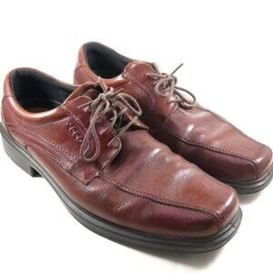 Sz 47 US 13 13.5 Men's Ecco Helsinki Bike Toe Leather Oxford Shoes ~ Brown